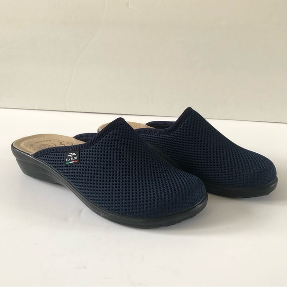 Fly Flot Shoes Fly Flot Navy Blue Mesh Clogs Antishock Anatomic